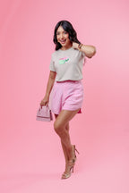 Camiseta Feminina com frase "You Look Pretty Today" na Cor Marfim
