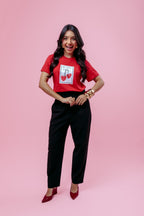 Camiseta Feminina Vermelha Estampa “Ma Chérie”