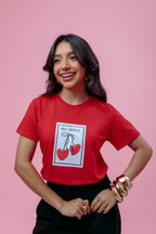 Camiseta Feminina Vermelha Estampa “Ma Chérie”