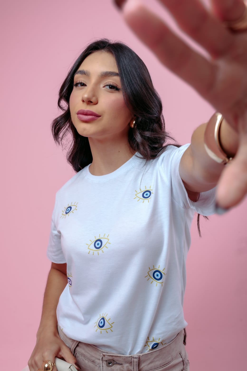 Camiseta Feminina Estampa Olho Grego Proteção