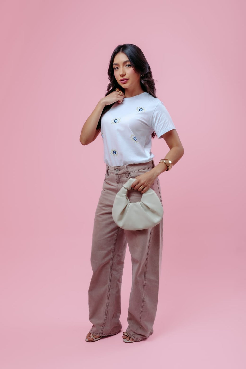 Camiseta Feminina Estampa Olho Grego Proteção