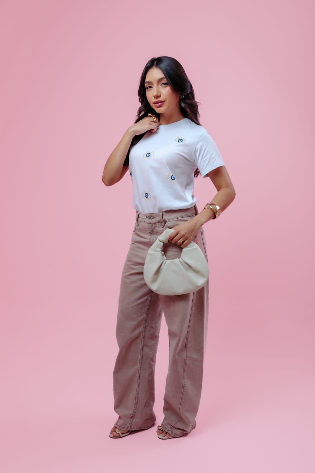 Camiseta Feminina Estampa Olho Grego Proteção
