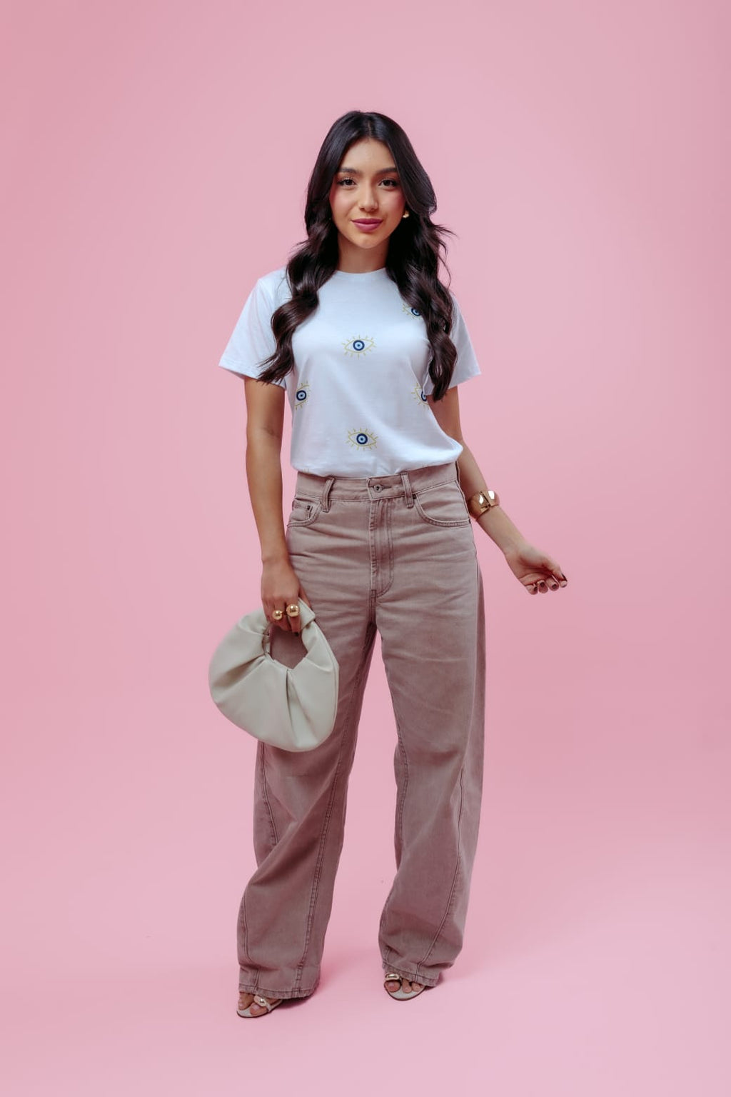 Camiseta Feminina Estampa Olho Grego Proteção